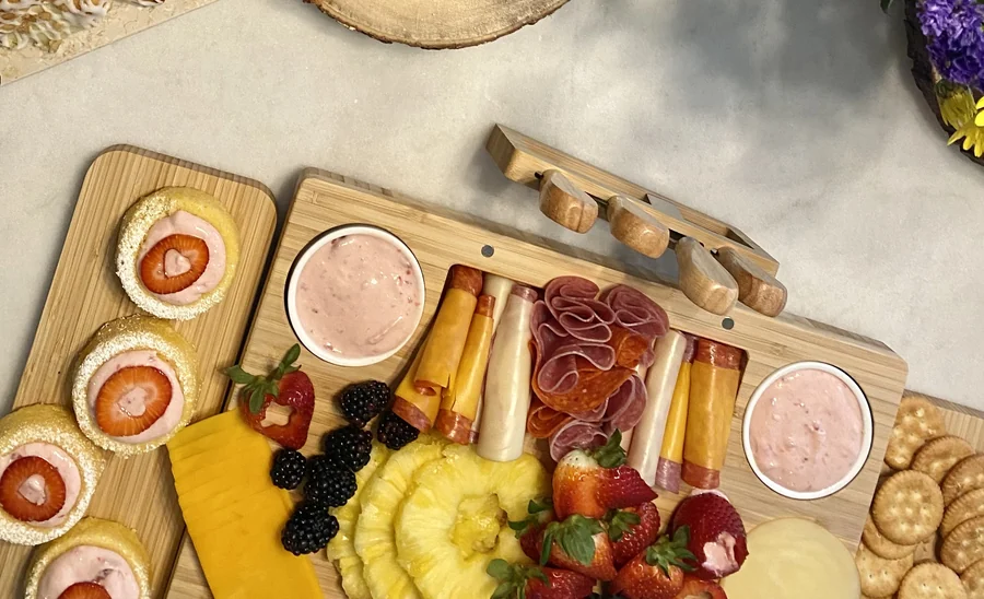 A BlendedSoul charcuterie and fruit board