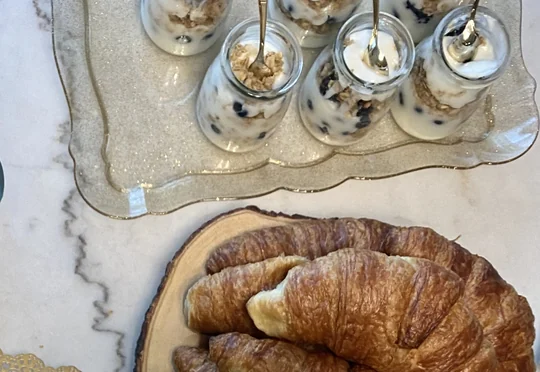 Parfaits and croissants at a BlendedSoul event